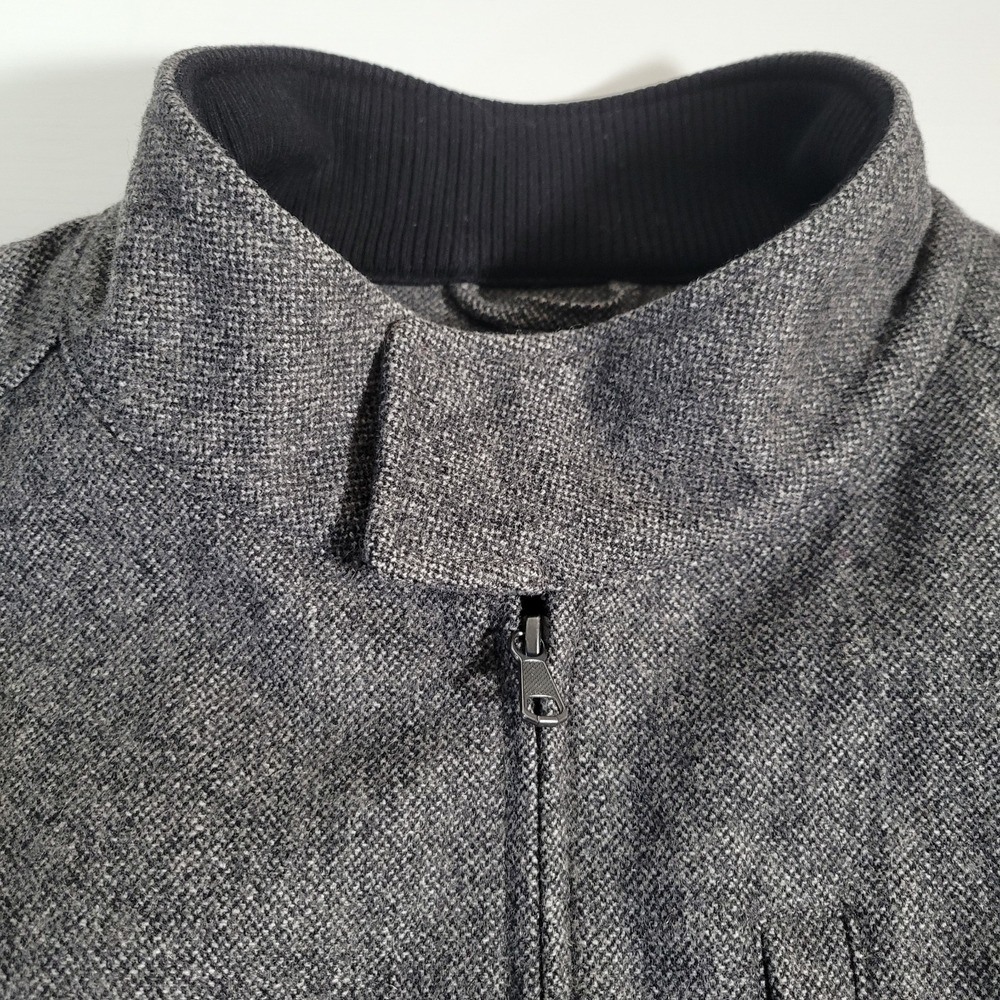 Banana Republic Wool Blend Coat Black Gray Size‎ Large Zip Womens Lined 1352 - Picture 3 of 6